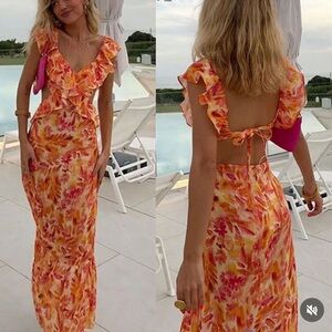 Zara linen maxi dress